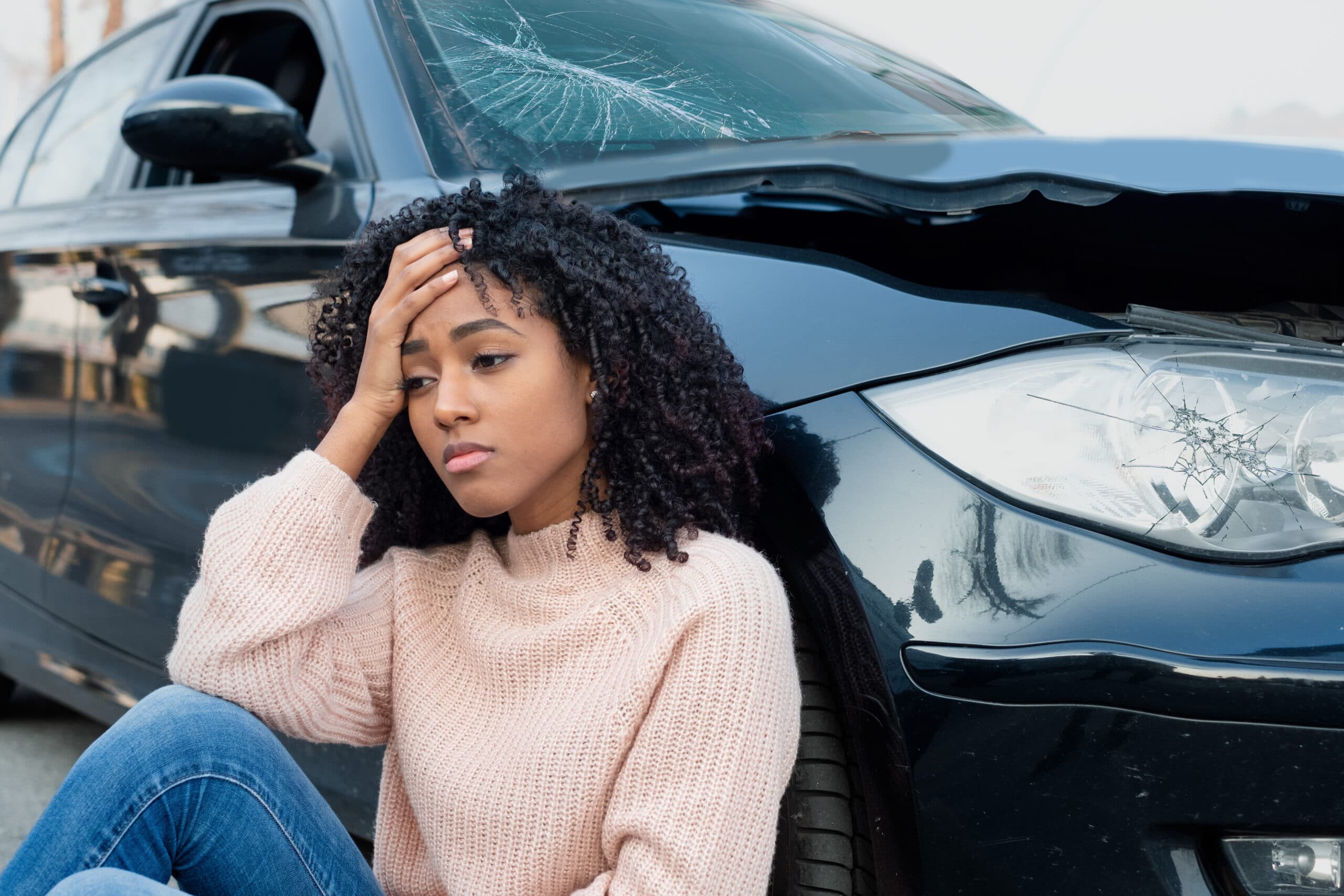 Teenager in a car wreck