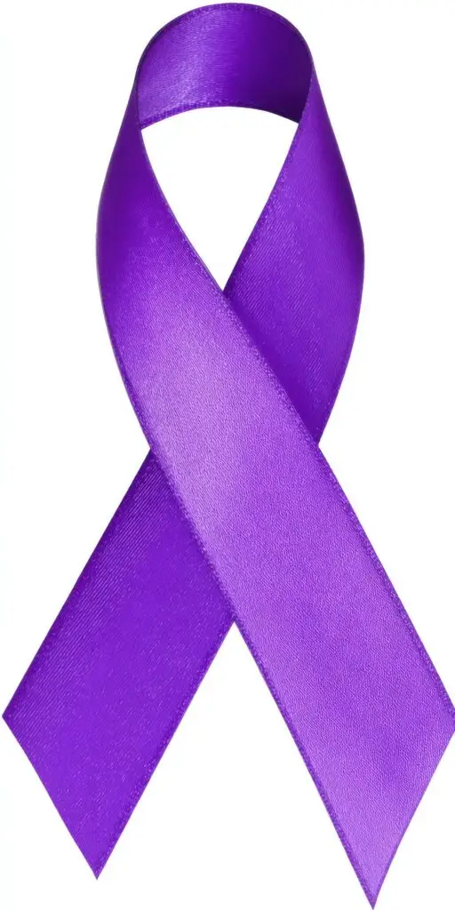 purple ribbon denoting lupus awareness