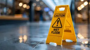 wet floor sign slip and fall Texas
